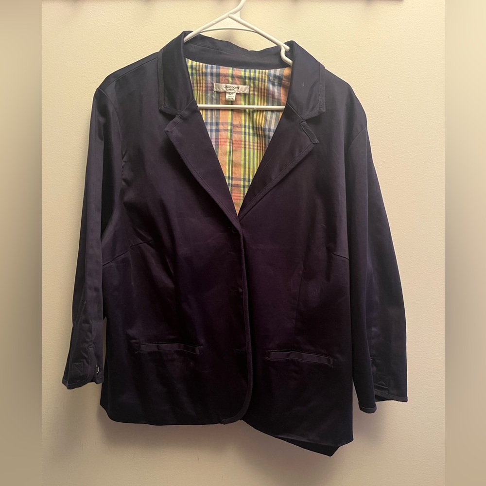 New Liz Claiborne New York lined Navy Blue Blazer